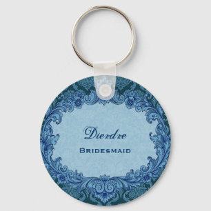 Brautjungfern-Gastgeschenk Hochzeits-blauer Schlüsselanhänger
