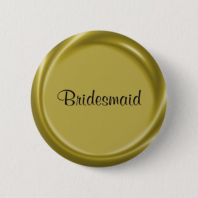 Brautjungfern-Goldnametag-Knopf Button (Vorderseite)