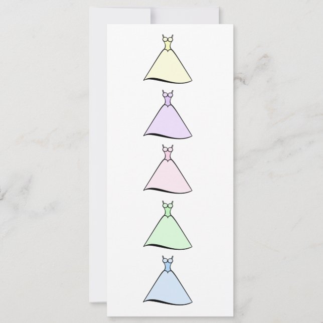 Brautjungfern-Mittagessen - Kleider Einladung (Vorderseite)