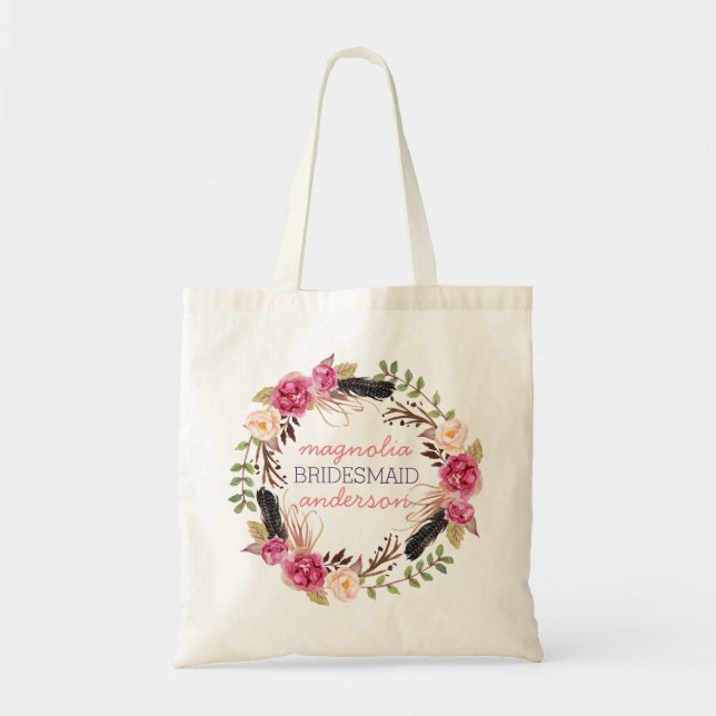 Brautjungfern-personalisierte Taschen-mit Tragetasche (Vorne)