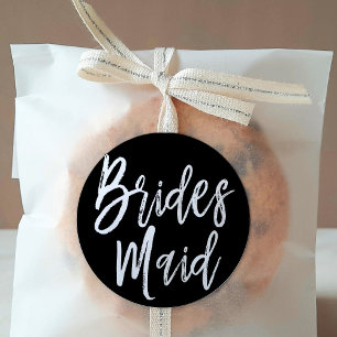 Brautjungfern Schriftstil-Hochzeit Runder Aufkleber