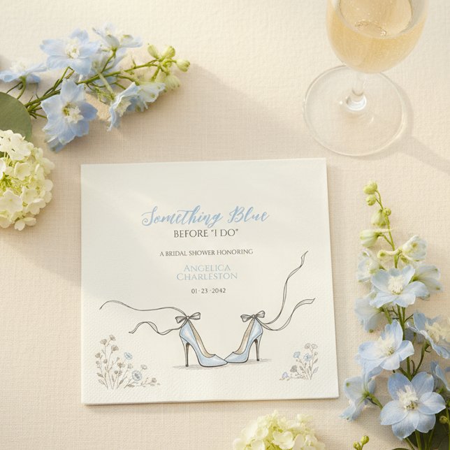 Brautjungfern Something Blue Brautparty Serviette (Bridesmaids Something Blue Bridal Shower Napkins
)