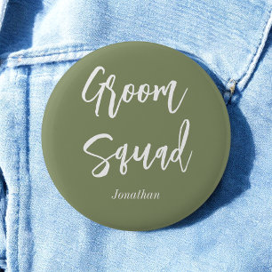 Brautjungfern Squad Sagegrün Weiße Knöpfe Button