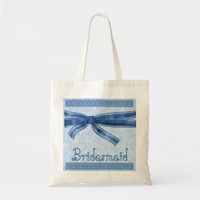 Brautjungfern-Tasche - blauer gestreifter Bogen Tragetasche (Vorne)