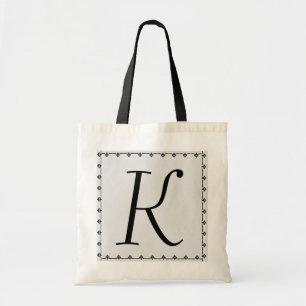Brautjungfern-Tasche - SCHWARZER Monogramm SILBER Tragetasche