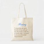 Brautjungfern-Tasche - Zitat 1 Tragetasche<br><div class="desc">Brautjungfern-Tasche im blauen und braunen Schriftart. Wählen Sie ein Zitat,  das jede Brautjungfer passt!</div>