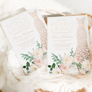 Brautjungfernfrühstück mit Dress & Flowers Brunch  Folieneinladung