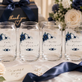 Brautjungferngeschenk in Marineblau und staubigem Dosenglas