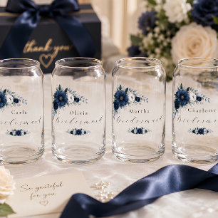 Brautjungferngeschenk in Marineblau und staubigem Dosenglas