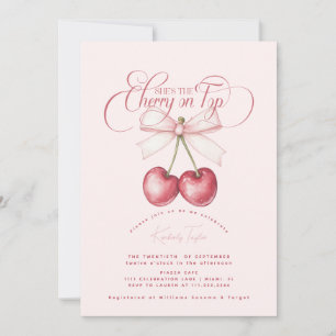 Brautjungfernhochzeit mit rosa Kirsche oben Einladung