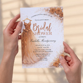 Brautjungfernkleid aus Kupfer, Brautparty Einladung