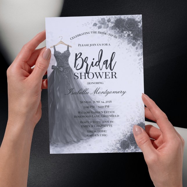 Brautjungfernkleid Brautparty Einladung (Black Bridesmaid Dress Bridal Shower Invitations
)