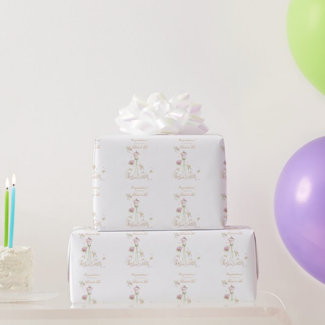 Brautjungfernparty-Brautkleid-Gratulation Geschenkpapier (Partygeschenke)