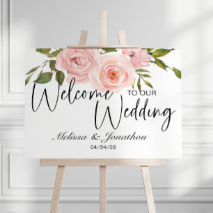 Brautjungfernparty-Plakat mit floralen Rosen in Ro Poster