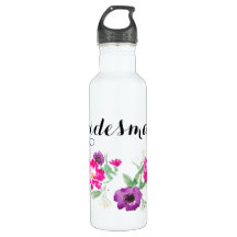 Brautjungferwatercolor-Blumen-Wasser