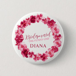 Brautjungfrau Hochzeitspaare rosa Blume Brauch Button
