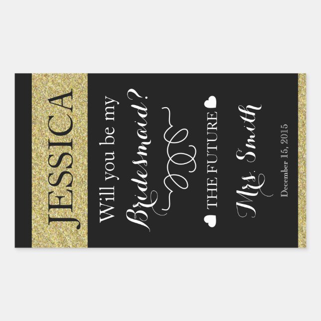 Brautjungfrau Rechteckiger Aufkleber (Vorderseite)