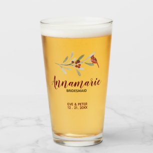 Brautjungfrau, Trauzeugin, Personalisierte Hochzei Glas