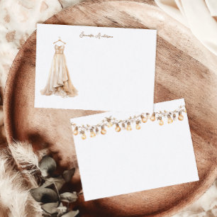 Brautkleid Boho personalisierte Schreibwaren Mitteilungskarte