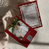 Brautkleid Burgund Altgeld Foto QR Code Hochzeit