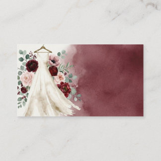 Brautkleid Burgunderrot Rosa Blumen Hochzeitseinla Begleitkarte