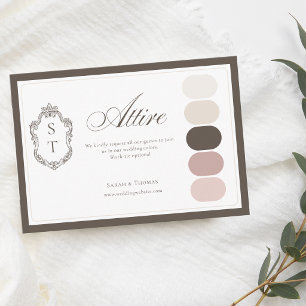 Brautkleid Farbpalette Mocha Cream Dusty Rose Begleitkarte