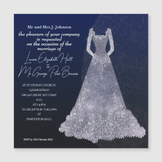 Brautkleid Hochzeit Weiß Einladung Postkarte