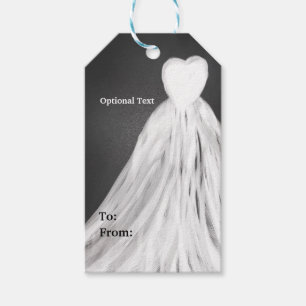 Brautkleid-Hochzeitsgeschenk-Anhänger mit Kreideta Geschenkanhänger