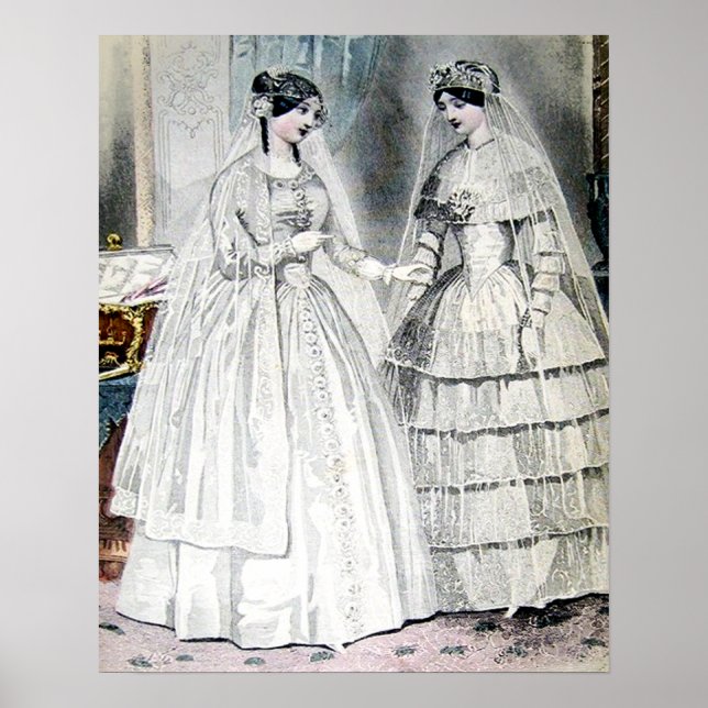 Brautkleid im Vintage-Stil Poster (Vorne)