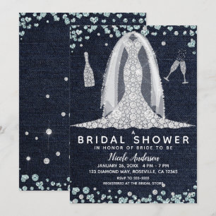 Brautkleid-Junggesellinnenabschied Glamour aus Den Einladung