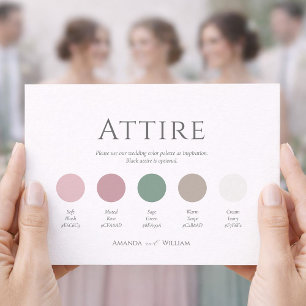 Brautkleid-Karte in Salbeigrün und Rosé Einladung