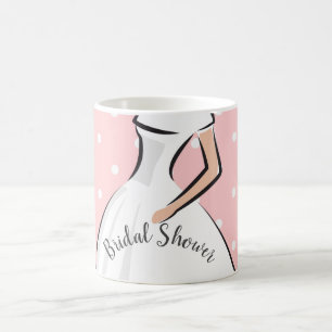Brautkleid mit rosa Punkten für Junggesellinnenabs Kaffeetasse