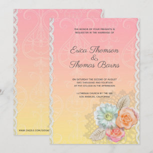 Brautkleid Mit Spitze Und Blumen Einladung