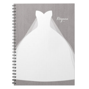 Brautkleid Moderne Glamour Brautparty Grau Notizblock