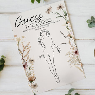 Brautkleid-Ratespiel mit Vintage-Blumenmuster Flyer