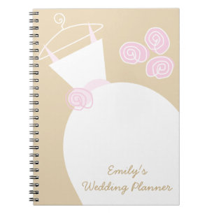 Brautkleid Rosa Beige 'Wedding Planner' Notizbuch Notizblock