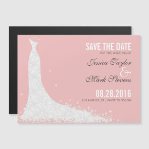 Brautkleid Save the Date Magneteinladung