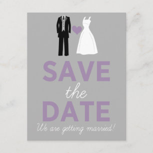 Brautkleid & Smoking Save-The-Date-Ankündigung Einladung