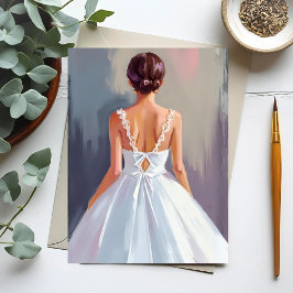 Brautkleid | Wasserfarbenes weißes Spitzenkleid Postkarte
