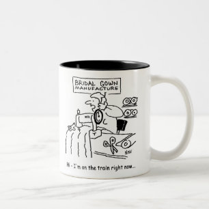 Brautkleidmacherin ist "im Zug" Zweifarbige Tasse