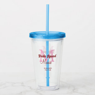 Brautkommando hinzufügen Name Monogramm Brautjungf Acryltrinkbecher