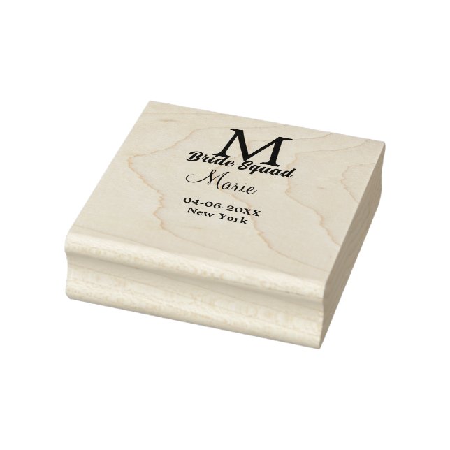 Brautkommando hinzufügen Name Monogramm Brautjungf Gummistempel (Stempel)