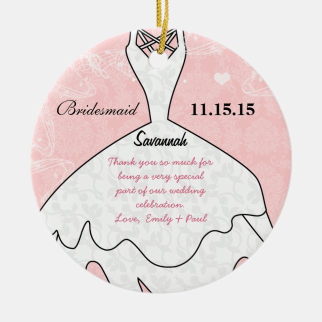 Brautmädchen für Hochzeitsfeier wählen Hintergrund Keramikornament (Vorne)
