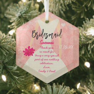 Brautmädchen für Hochzeitsfeier wählen Hintergrund Ornament Aus Glas