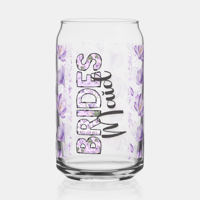 Brautmädchen Purple Blumen Dosenglas (Links)