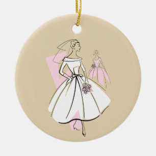 Brautmode neutrales Textornament Keramik Ornament