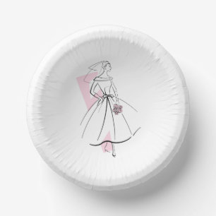 Brautmode Rosa Pappteller