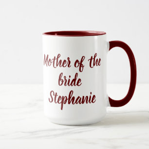 Brautmutter Burgunder Schrift Hochzeiten Tasse
