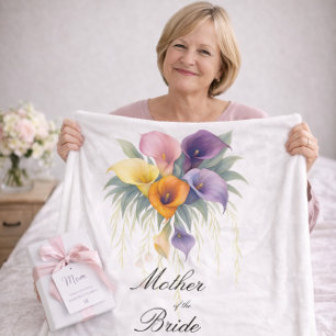 Brautmutter Calla Lilien Hochzeitsgeschenk Fleecedecke