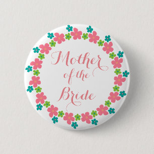 Brautmutter Florale Kalligrafie Hochzeit Button